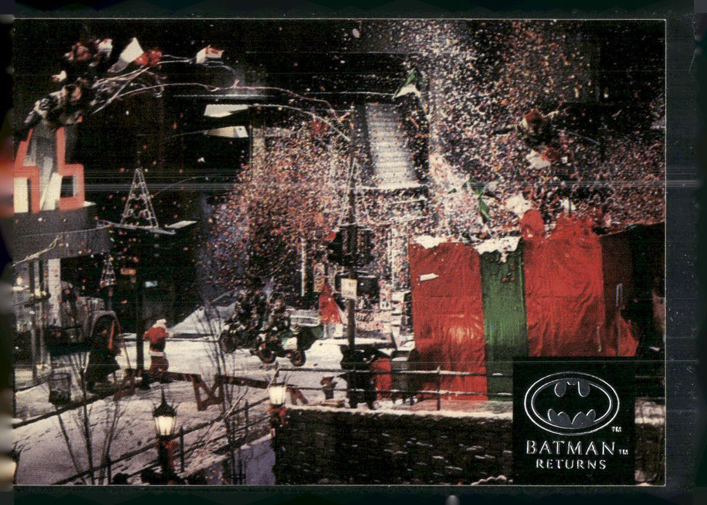 1992 Stadium Club Batman Returns #73 The Shreck Building under construction