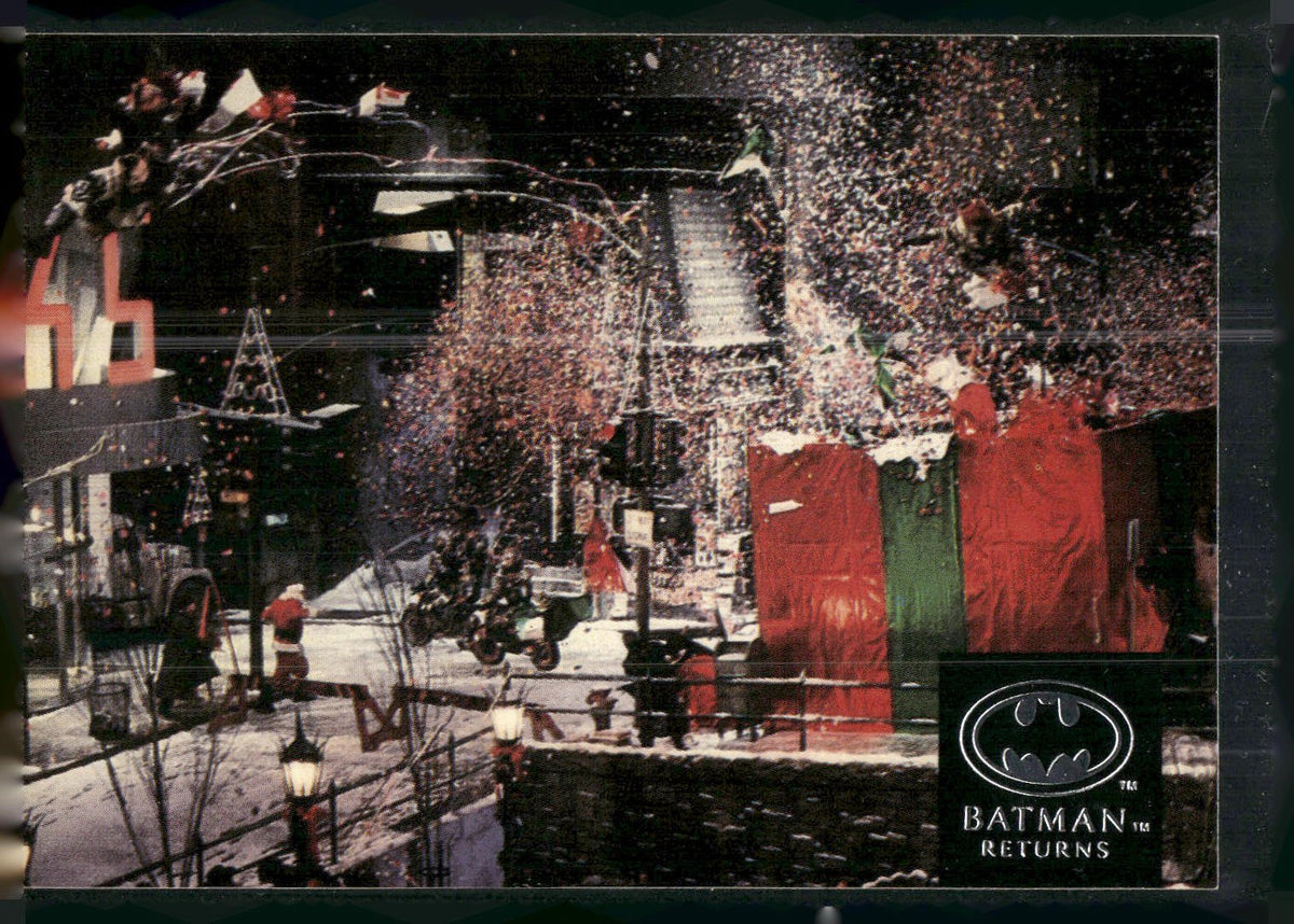 1992 Stadium Club Batman Returns #73 The Shreck Building under construction