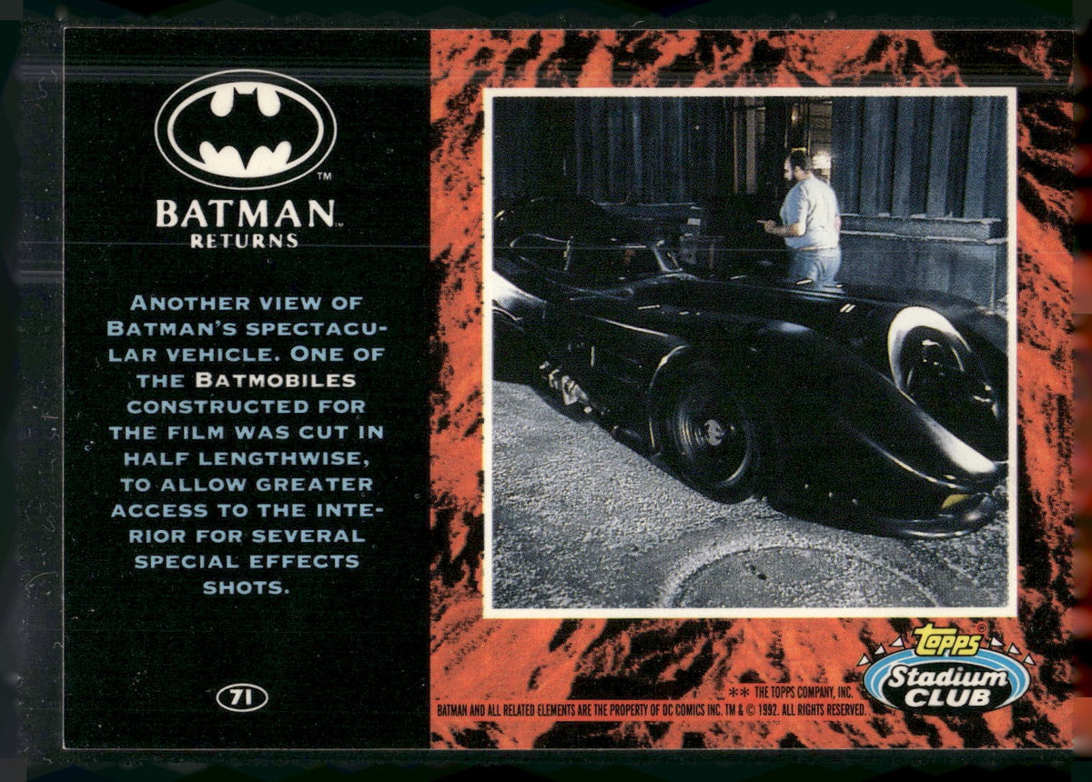 1992 Stadium Club Batman Returns #71 Another view Batman's spectacular vehicle