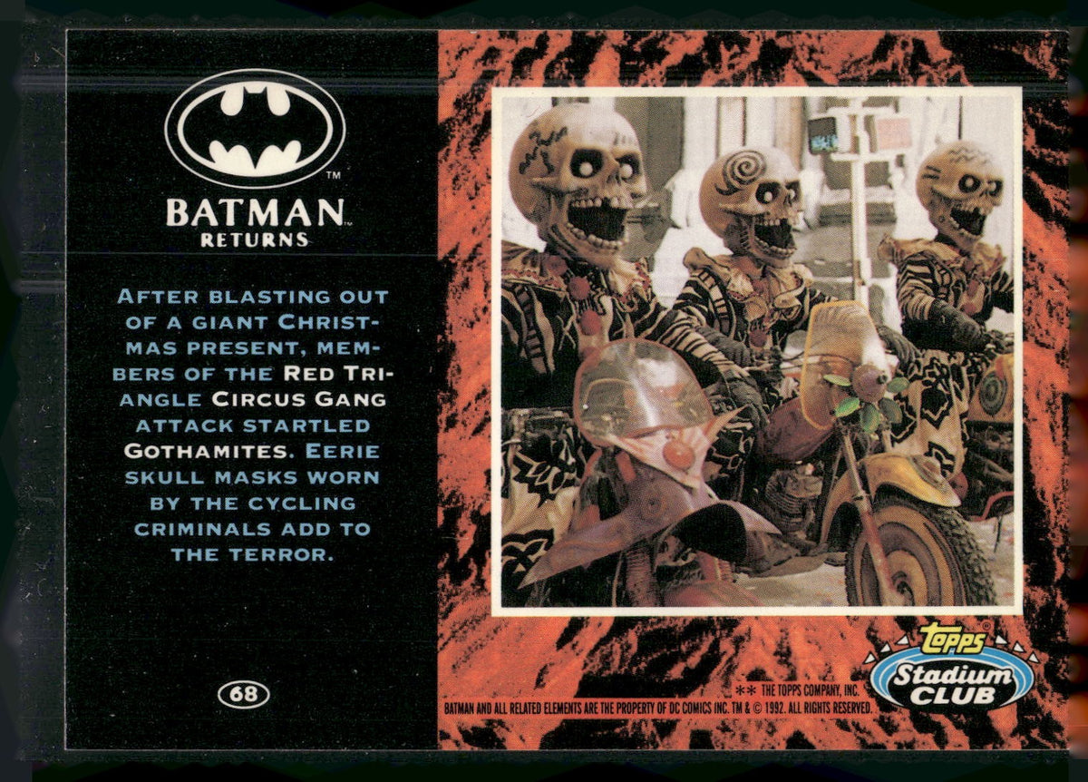 1992 Stadium Club Batman Returns #68 After blasting out of a giant Christmas