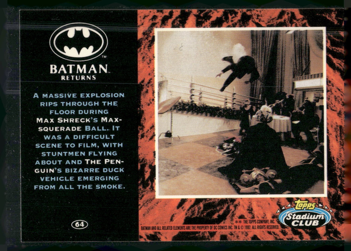 1992 Stadium Club Batman Returns #64 A massive explosion rips through the floor