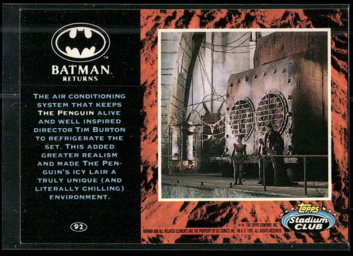 1992 Stadium Club Batman Returns #92 The air conditioning system that keeps The