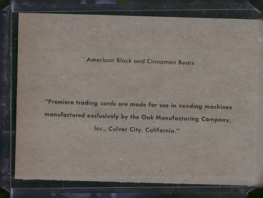 1960 Premiere/Oak Animals (R724-6) #NNO American Black Bear / Cinnamon Bear