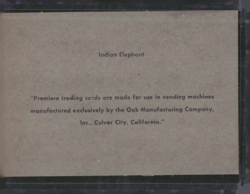 1960 Premiere/Oak Animals (R724-6) #NNO Indian Elephant