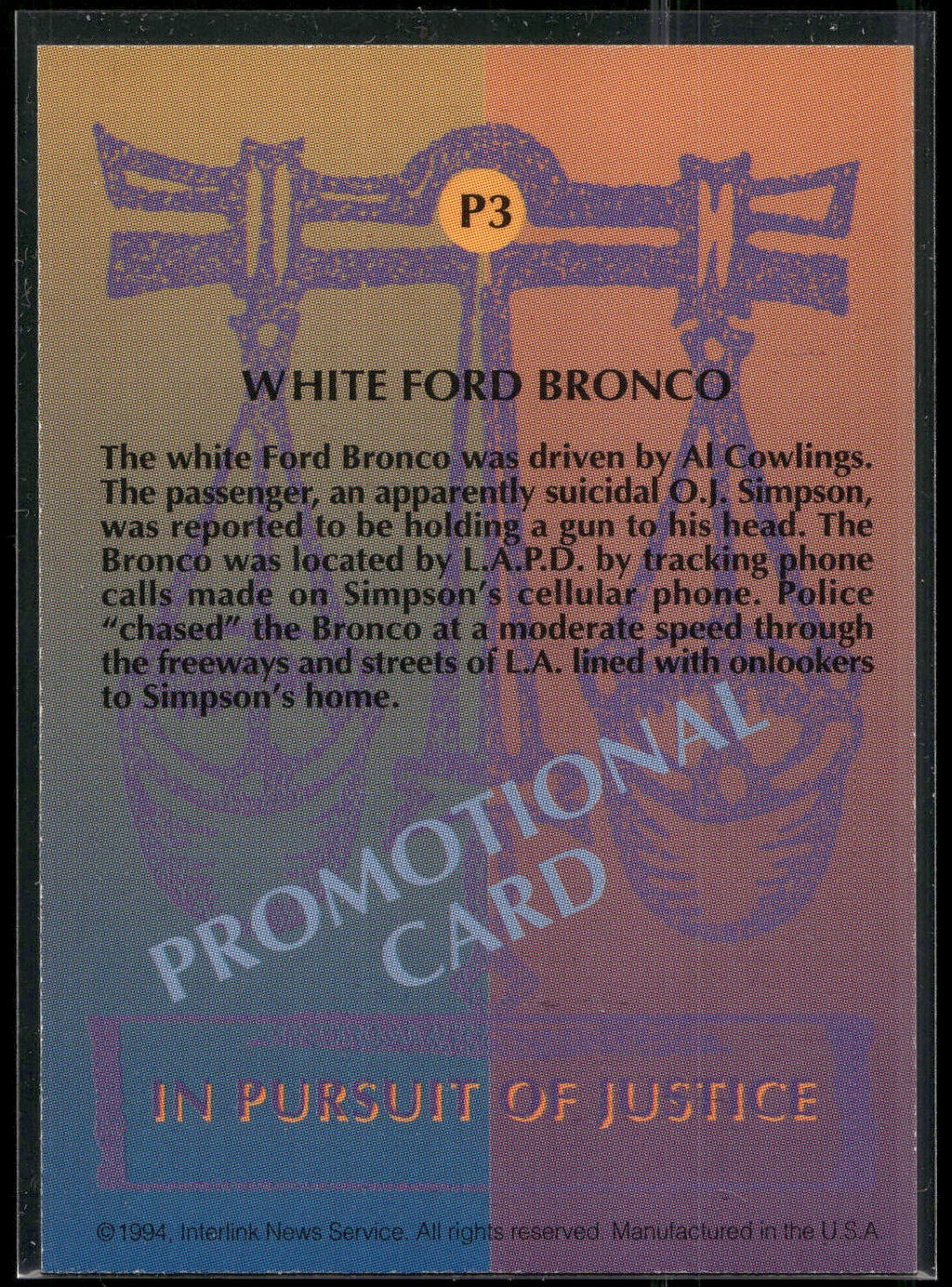 1994 In Pursuit of Justice: The Simpson Case #P3 The Chase Promo
