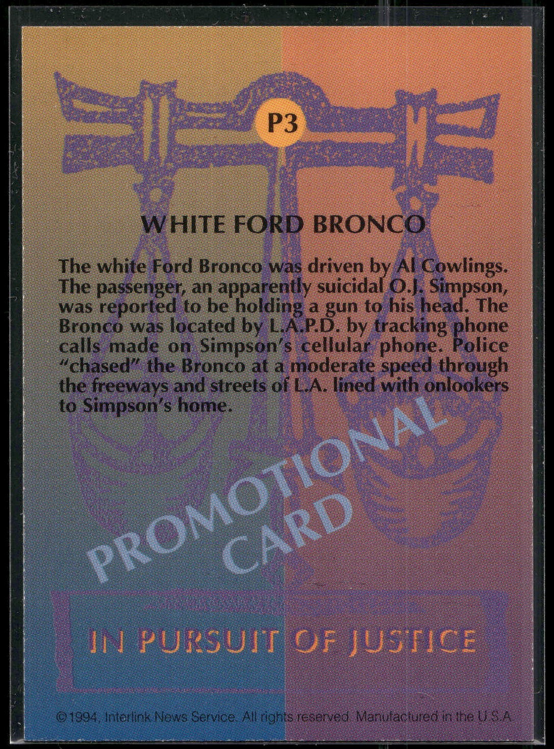 1994 In Pursuit of Justice: The Simpson Case #P3 The Chase Promo