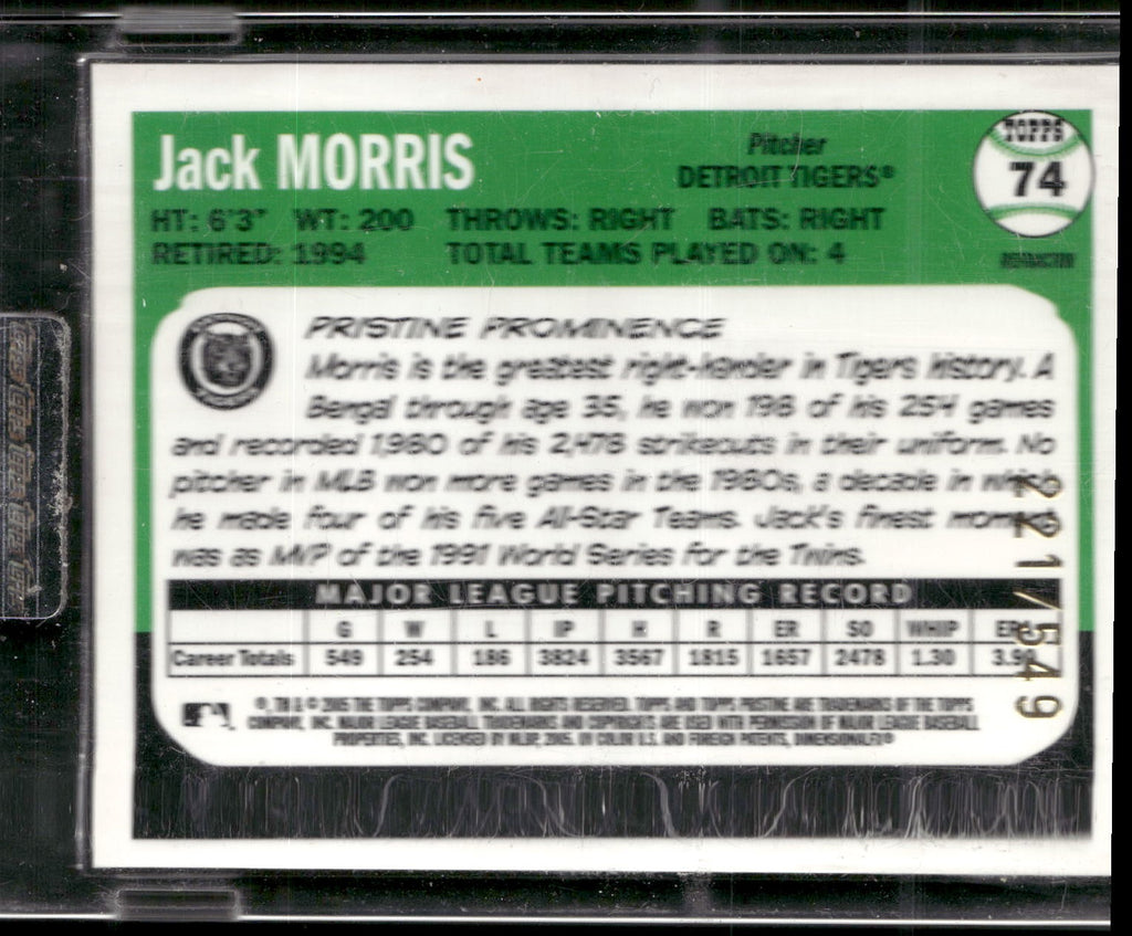 2005 Topps Pristine Legends #74 Jack Morris Refractor #/549