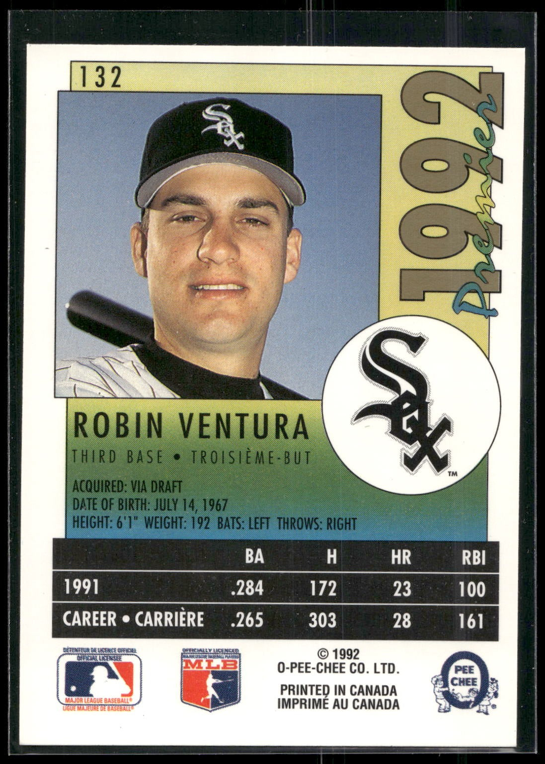 1992 O-Pee-Chee Premier #132 Robin Ventura