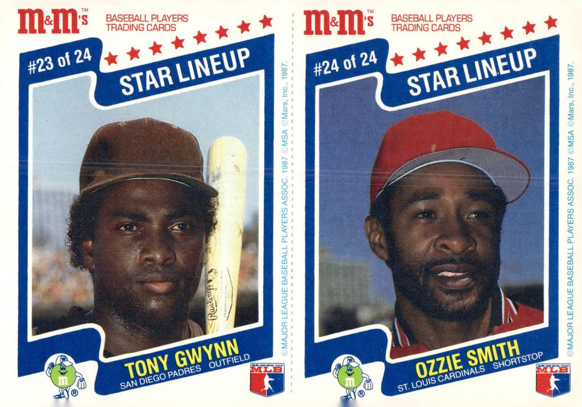 1987 M&M's Star Lineup #23-24 Tony Gwynn / Ozzie Smith Panels