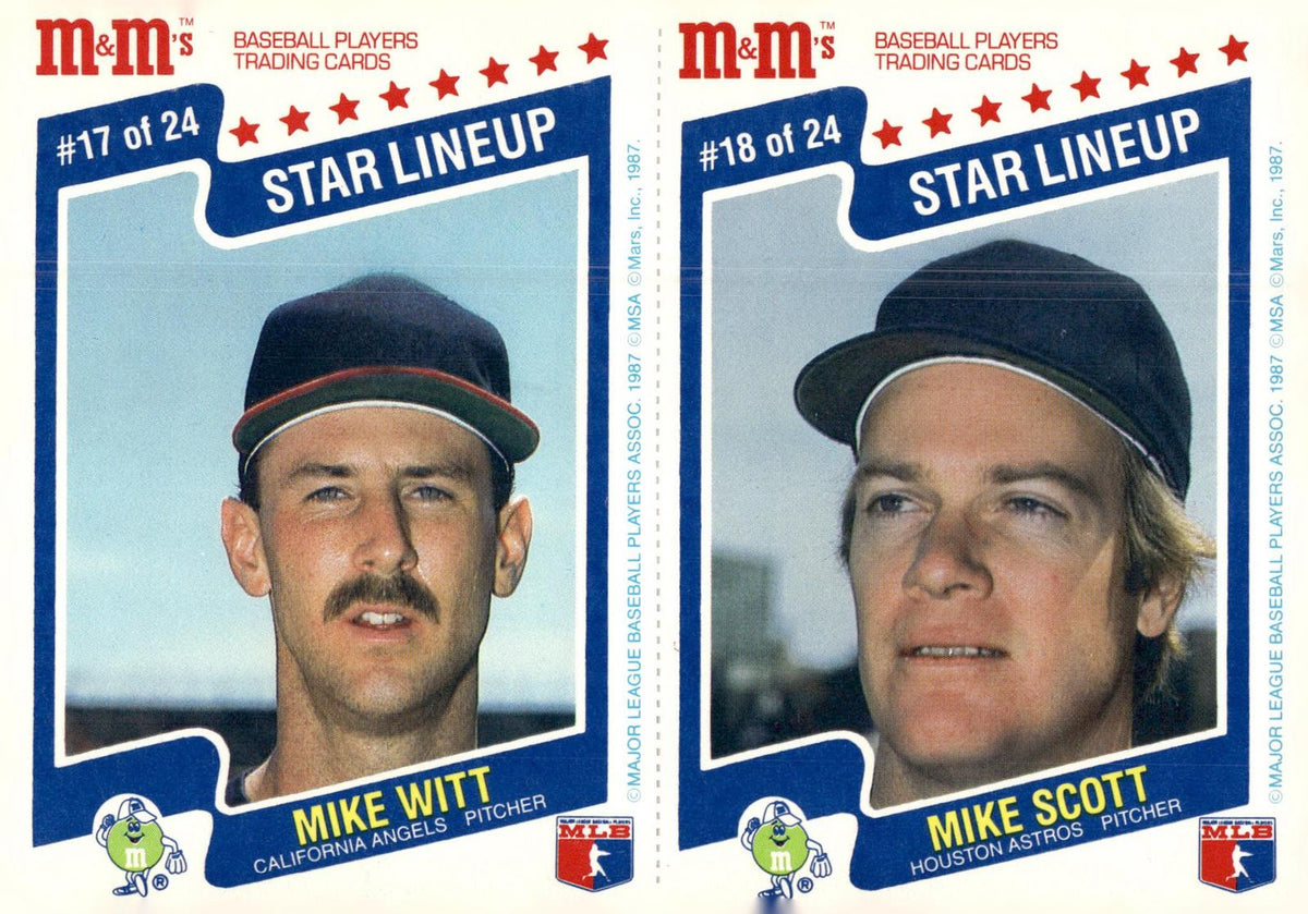 1987 M&M's Star Lineup #17-18 Mike Witt / Mike Scott Panels