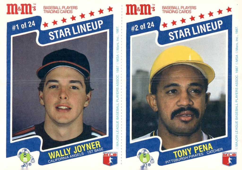 1987 M&M's Star Lineup #1-2 Wally Joyner / Tony Pena Panels