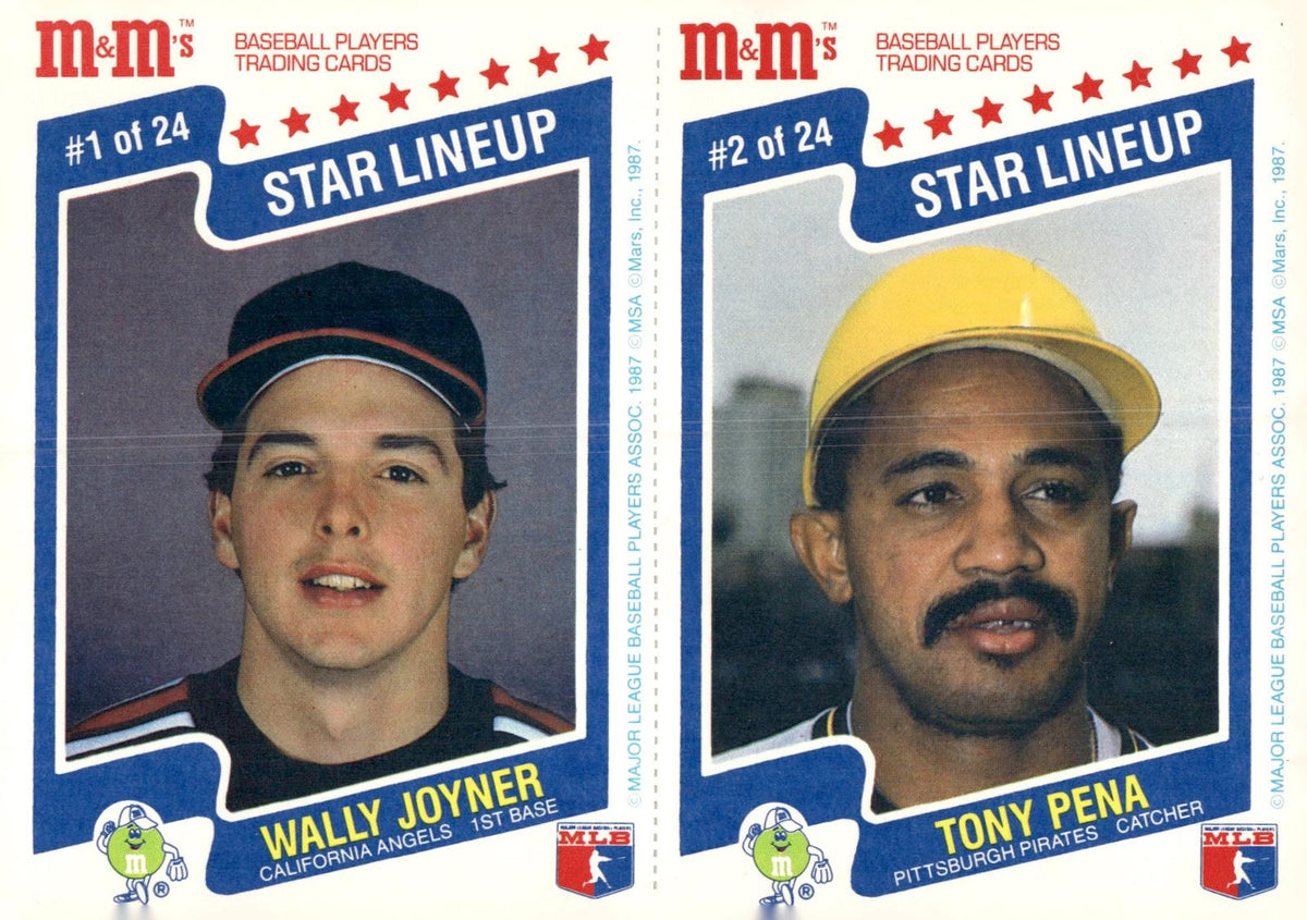 1987 M&M's Star Lineup #1-2 Wally Joyner / Tony Pena Panels