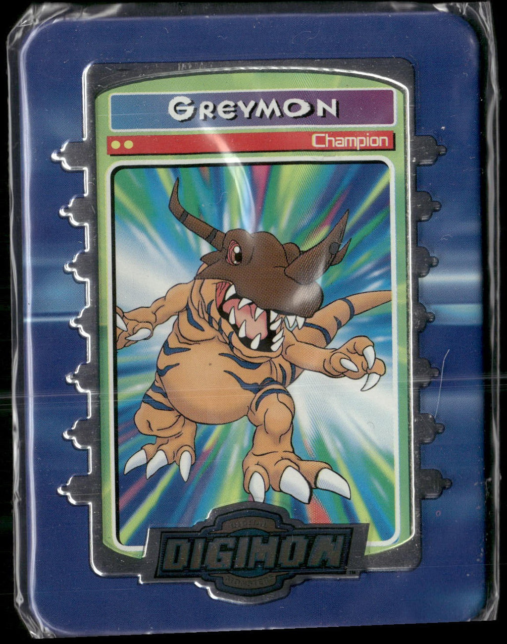 2000 Taco Bell Digimon Movie Promo Metal Trading Card # Greymon