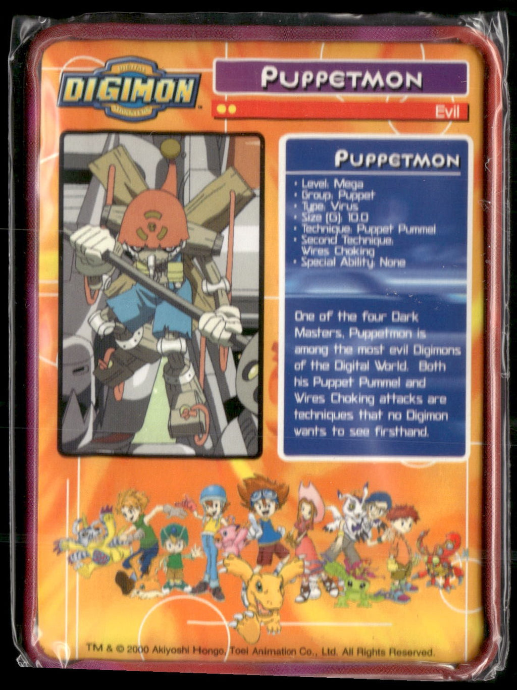 2000 Taco Bell Digimon Movie Promo Metal Trading Card # Puppetmon