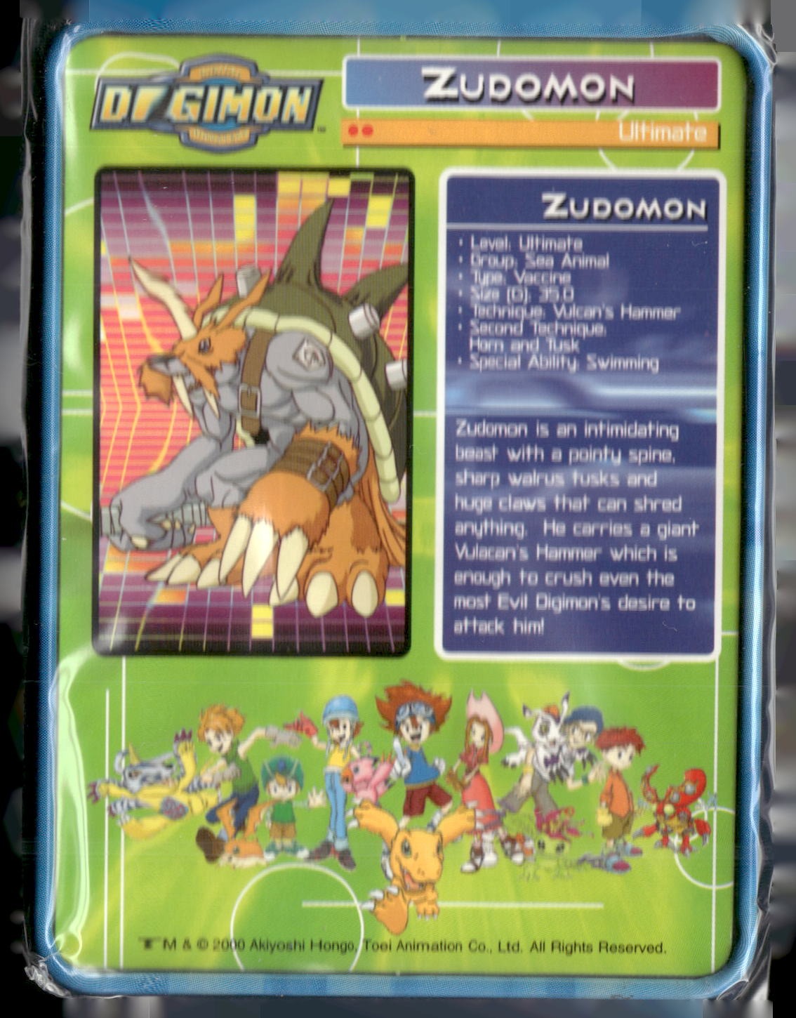 2000 Taco Bell Digimon Movie Promo Metal Trading Card # Zudomon