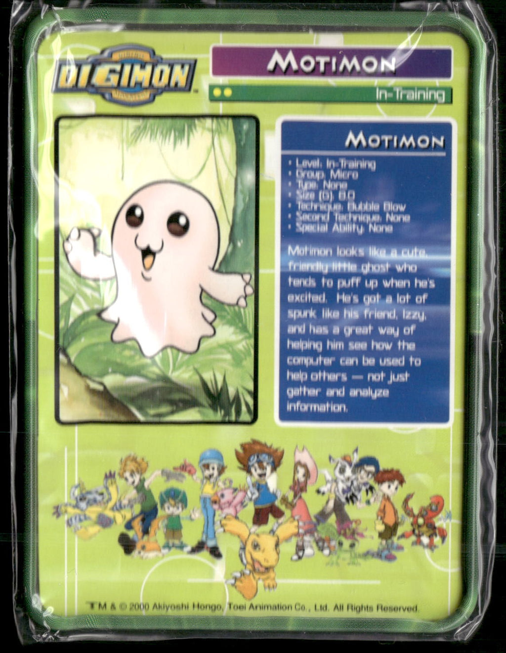 2000 Taco Bell Digimon Movie Promo Metal Trading Card # Motimon