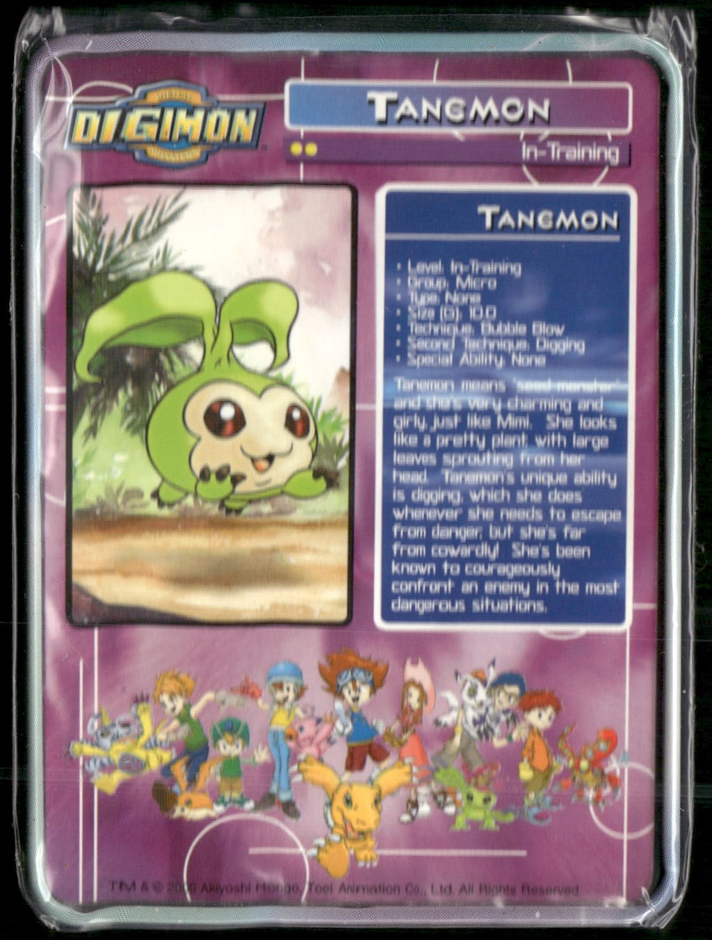 2000 Taco Bell Digimon Movie Promo Metal Trading Card # Tanemon