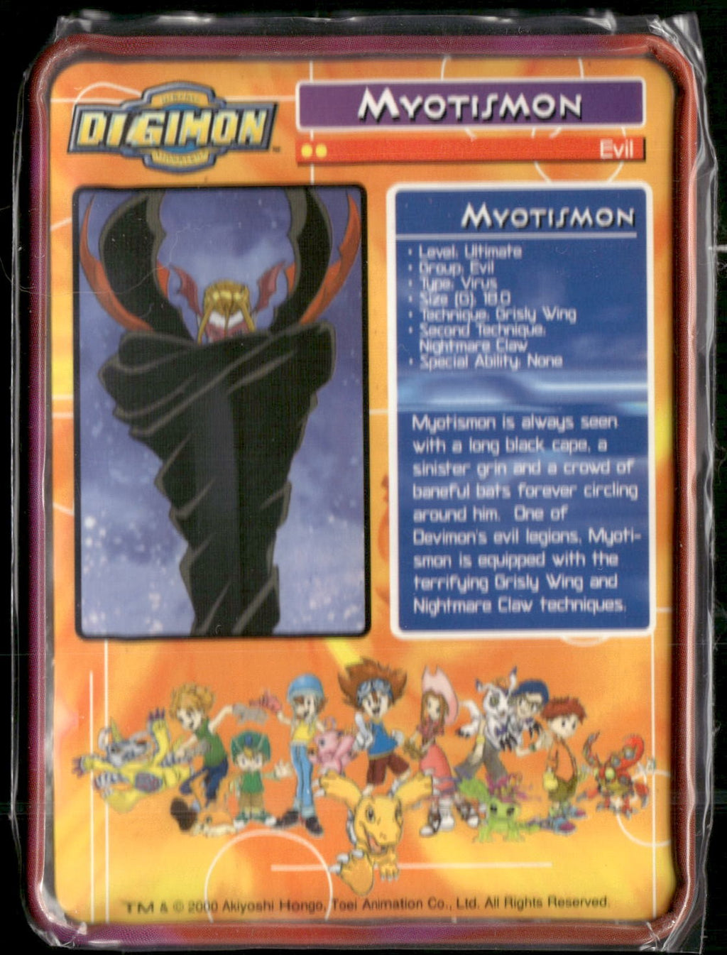 2000 Taco Bell Digimon Movie Promo Metal Trading Card # Myotismon