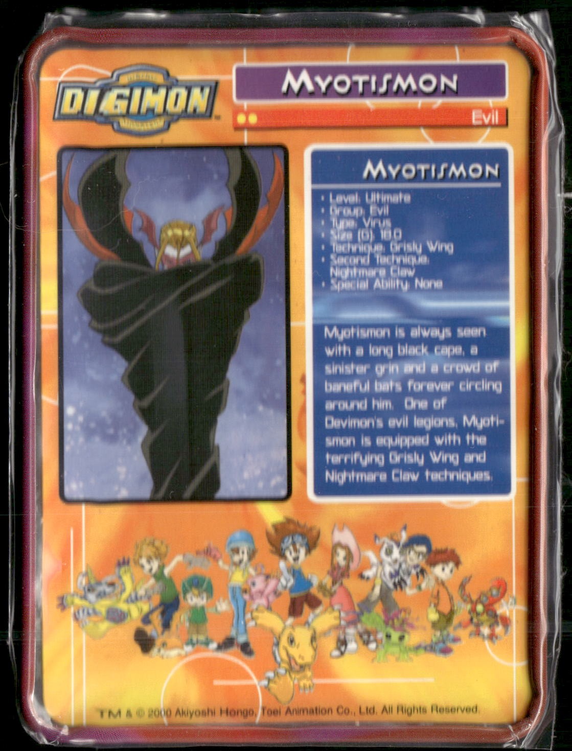 2000 Taco Bell Digimon Movie Promo Metal Trading Card # Myotismon
