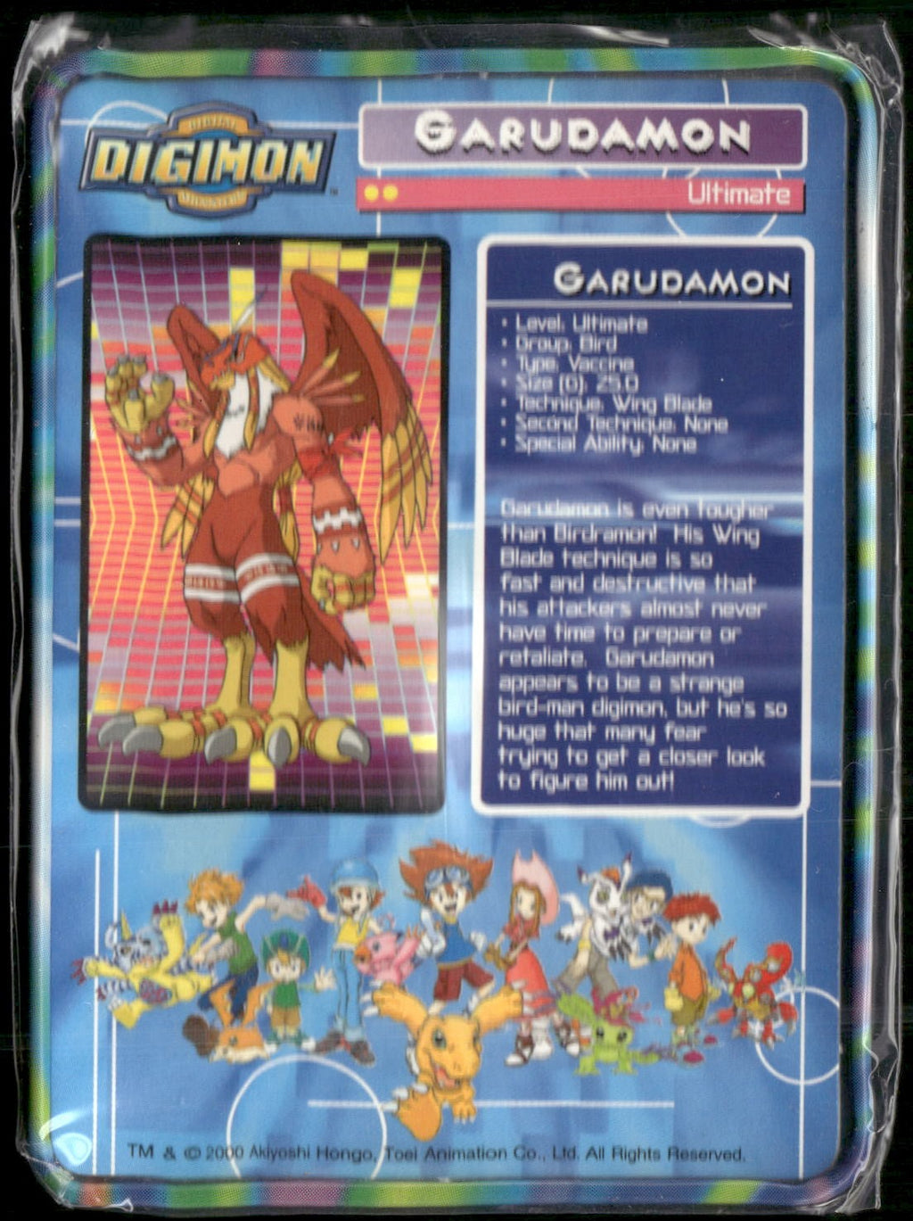 2000 Taco Bell Digimon Movie Promo Metal Trading Card #2000 Garudamon