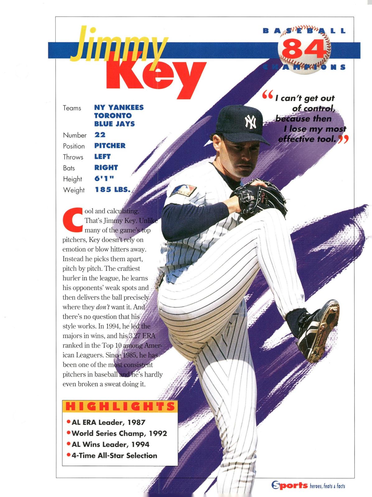1996 Sports Heroes, Feats & Facts # Jimmy Key