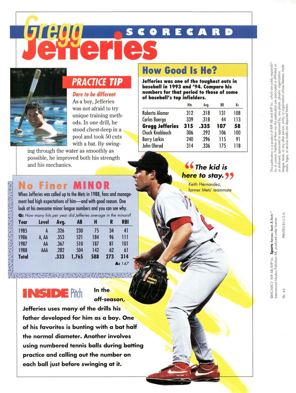 1996 Sports Heroes, Feats & Facts #Gregg Jefferies