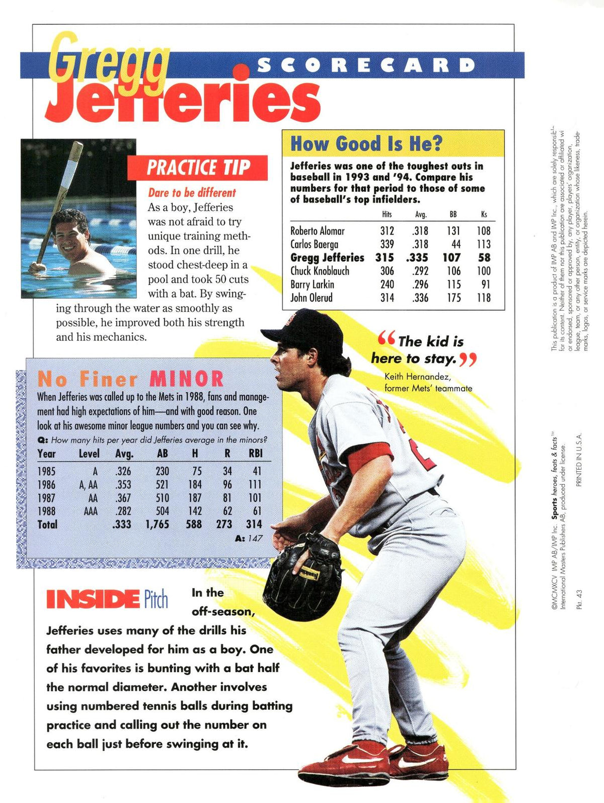 1996 Sports Heroes, Feats & Facts #Gregg Jefferies