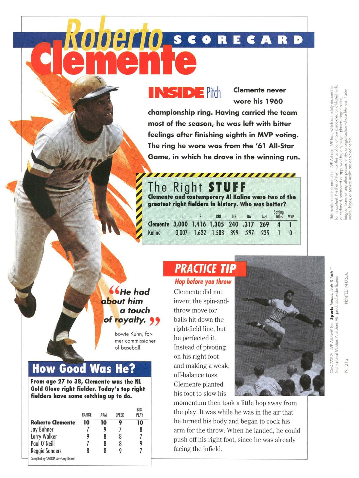 1996 Sports Heroes, Feats & Facts # Roberto Clemente