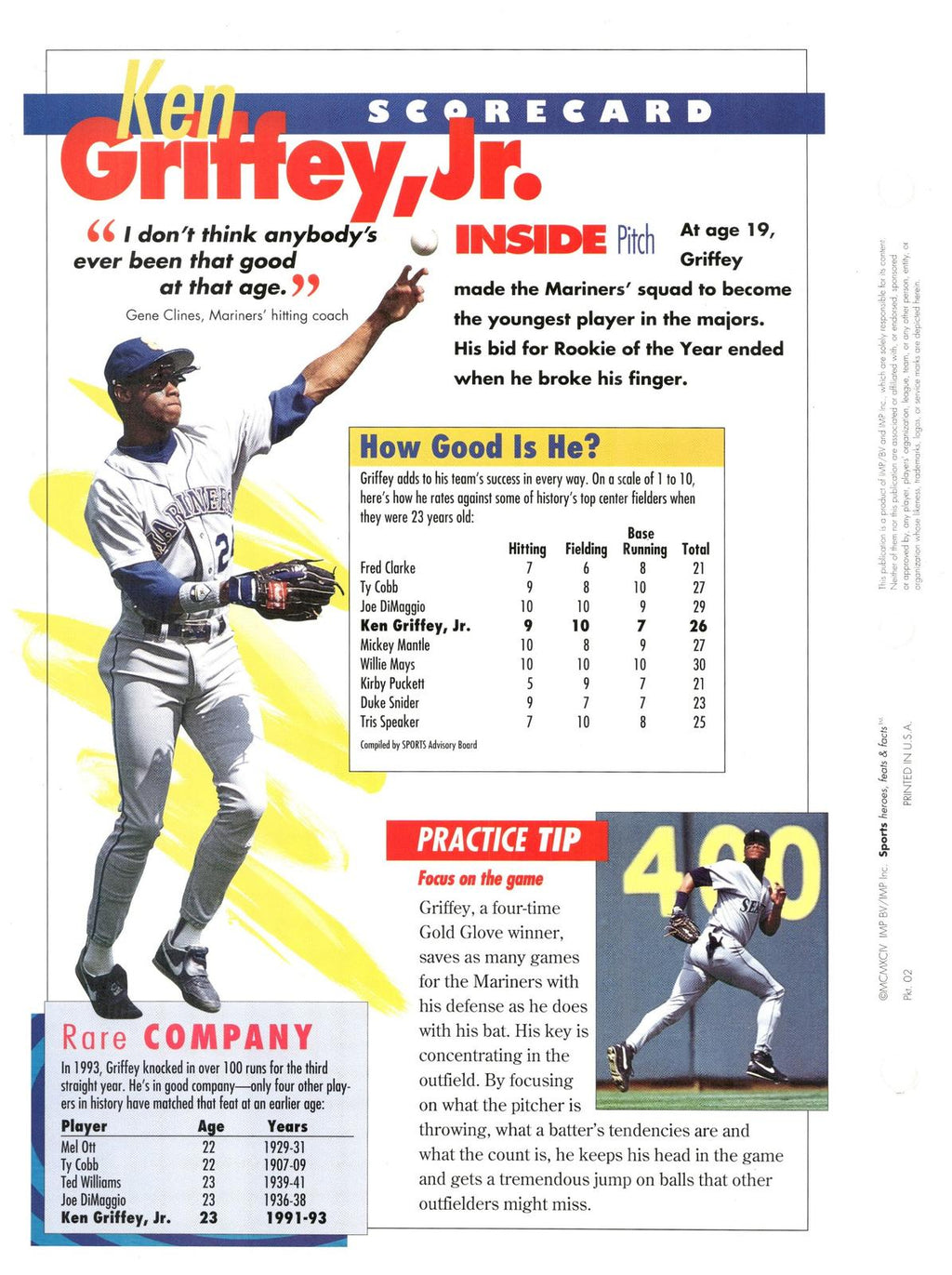 1996 Sports Heroes, Feats & Facts # Ken Griffey Jr