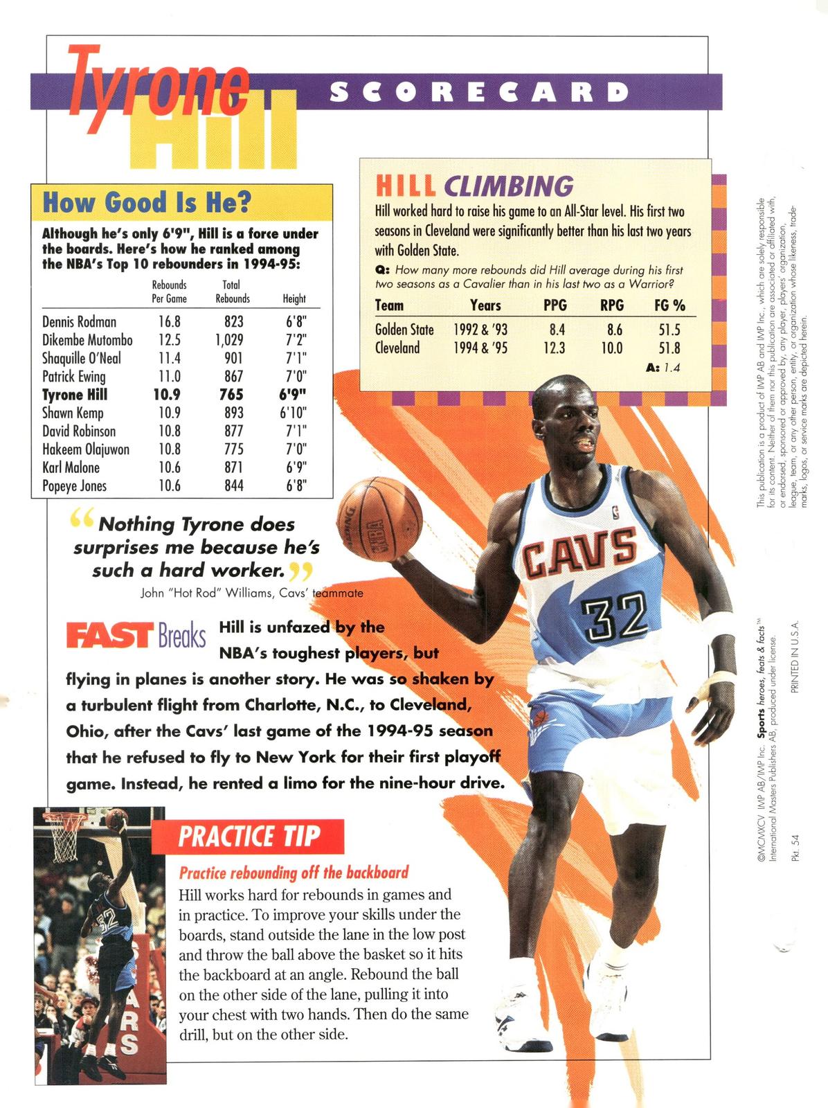 1996 Sports Heroes, Feats & Facts # Tyrone Hill