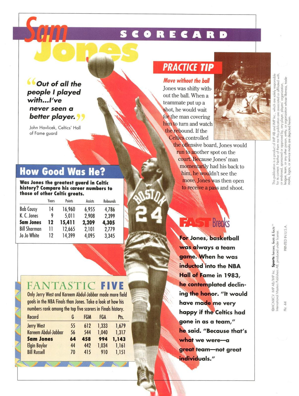 1996 Sports Heroes, Feats & Facts # Sam Jones