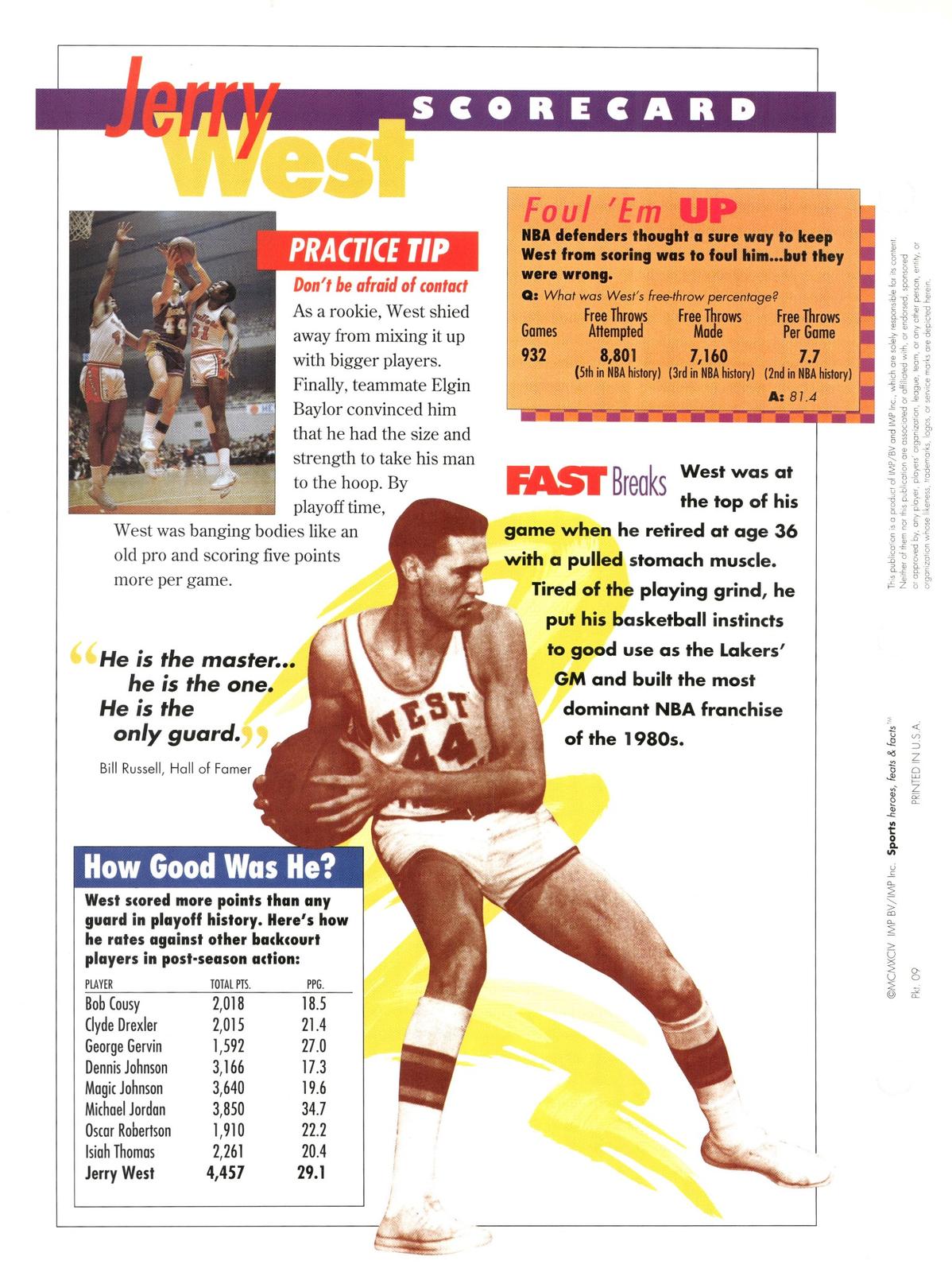 1996 Sports Heroes, Feats & Facts # Jerry West