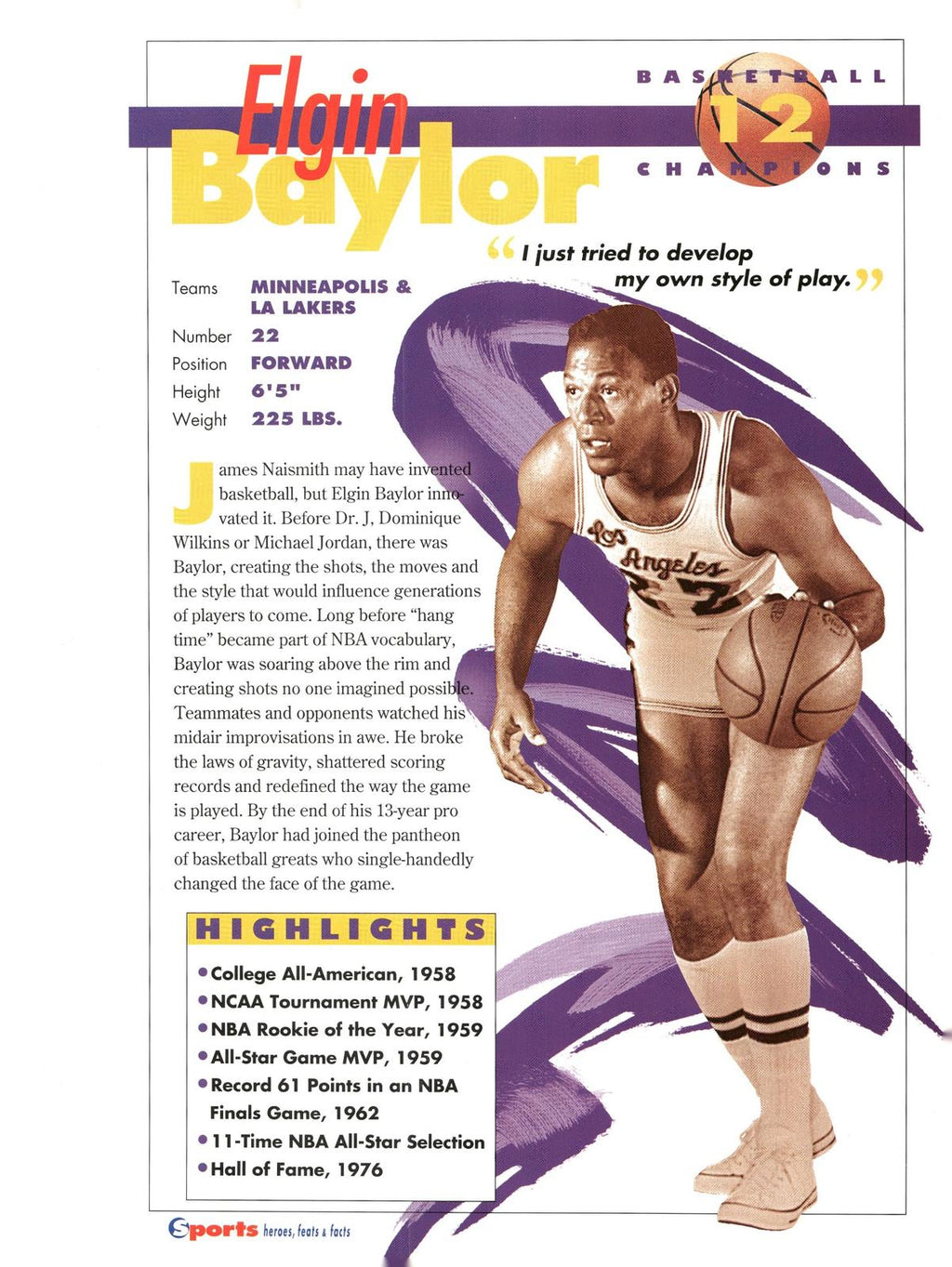 1996 Sports Heroes, Feats & Facts # E