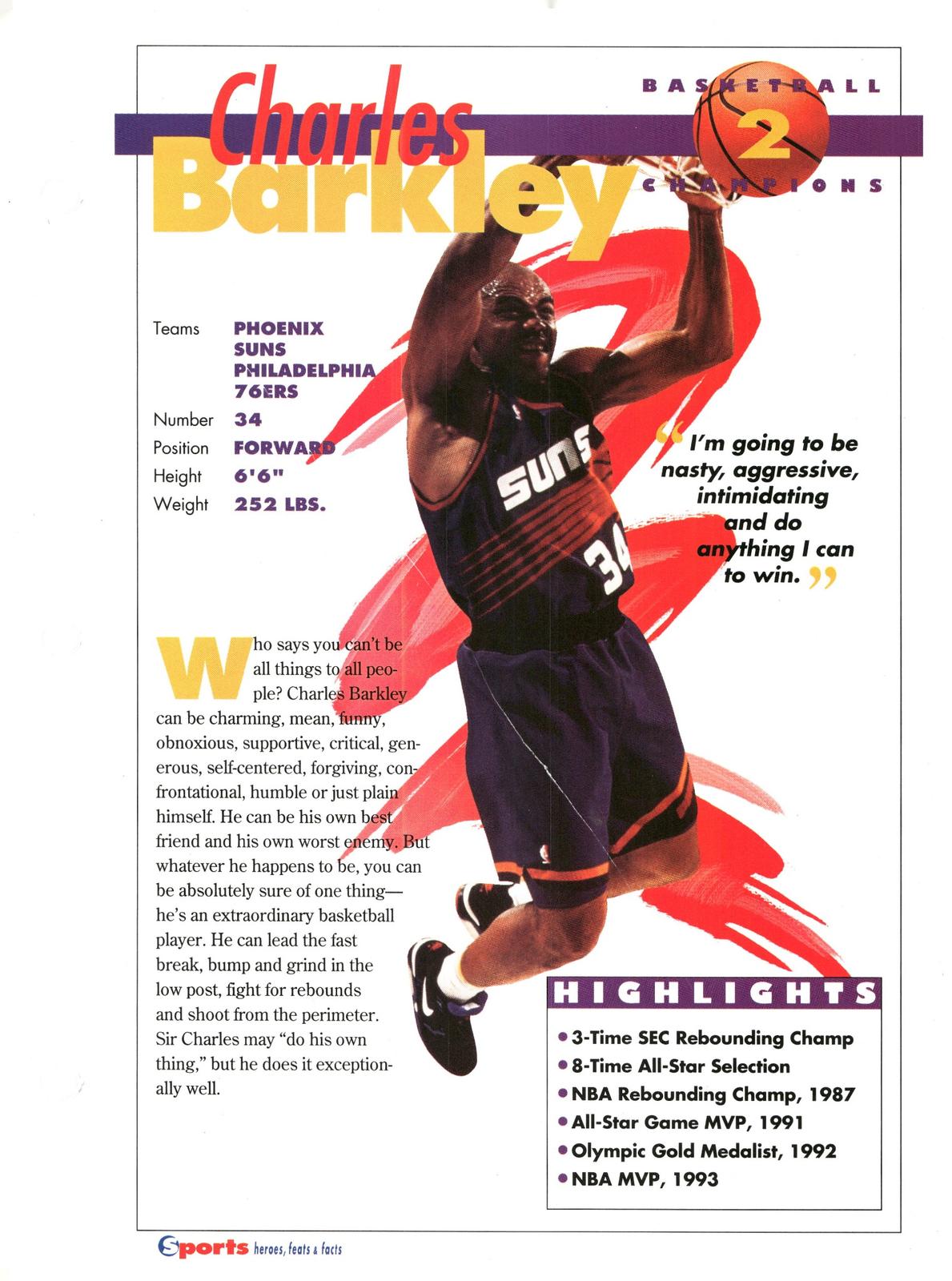 1996 Sports Heroes, Feats & Facts # Charles Barkley