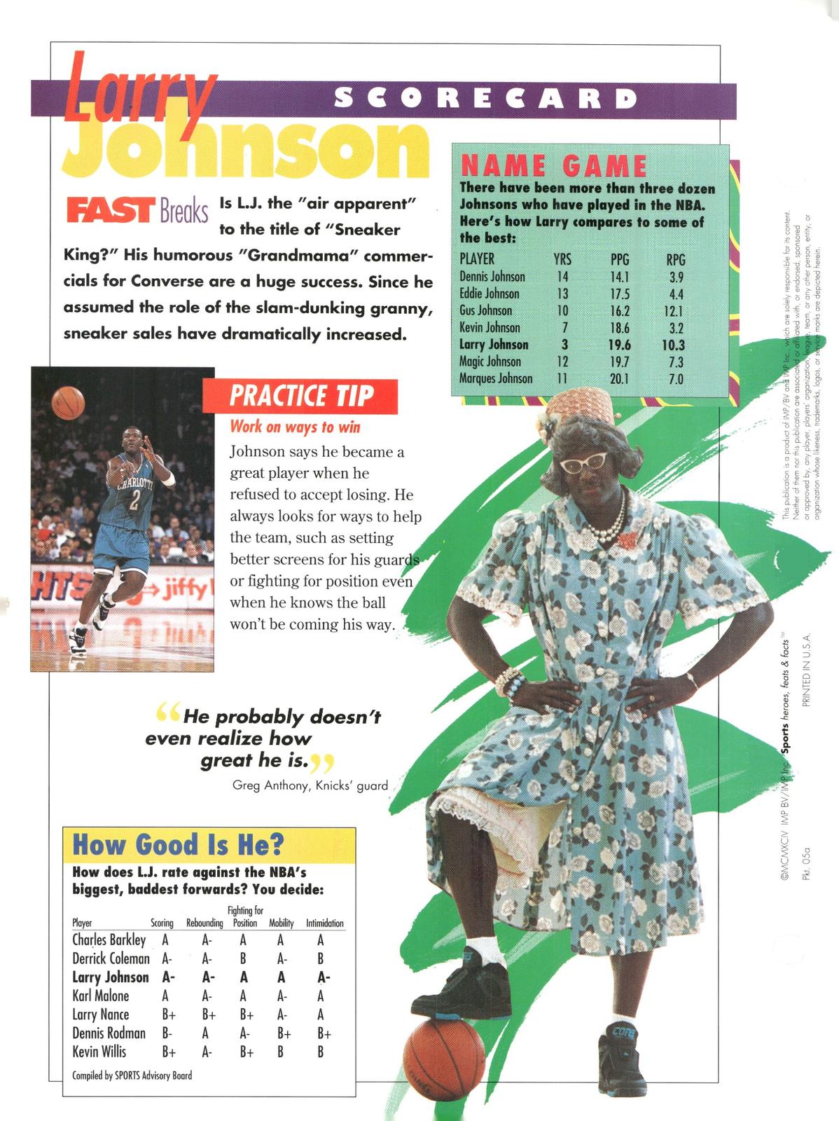 1996 Sports Heroes, Feats & Facts # Larry Johnson