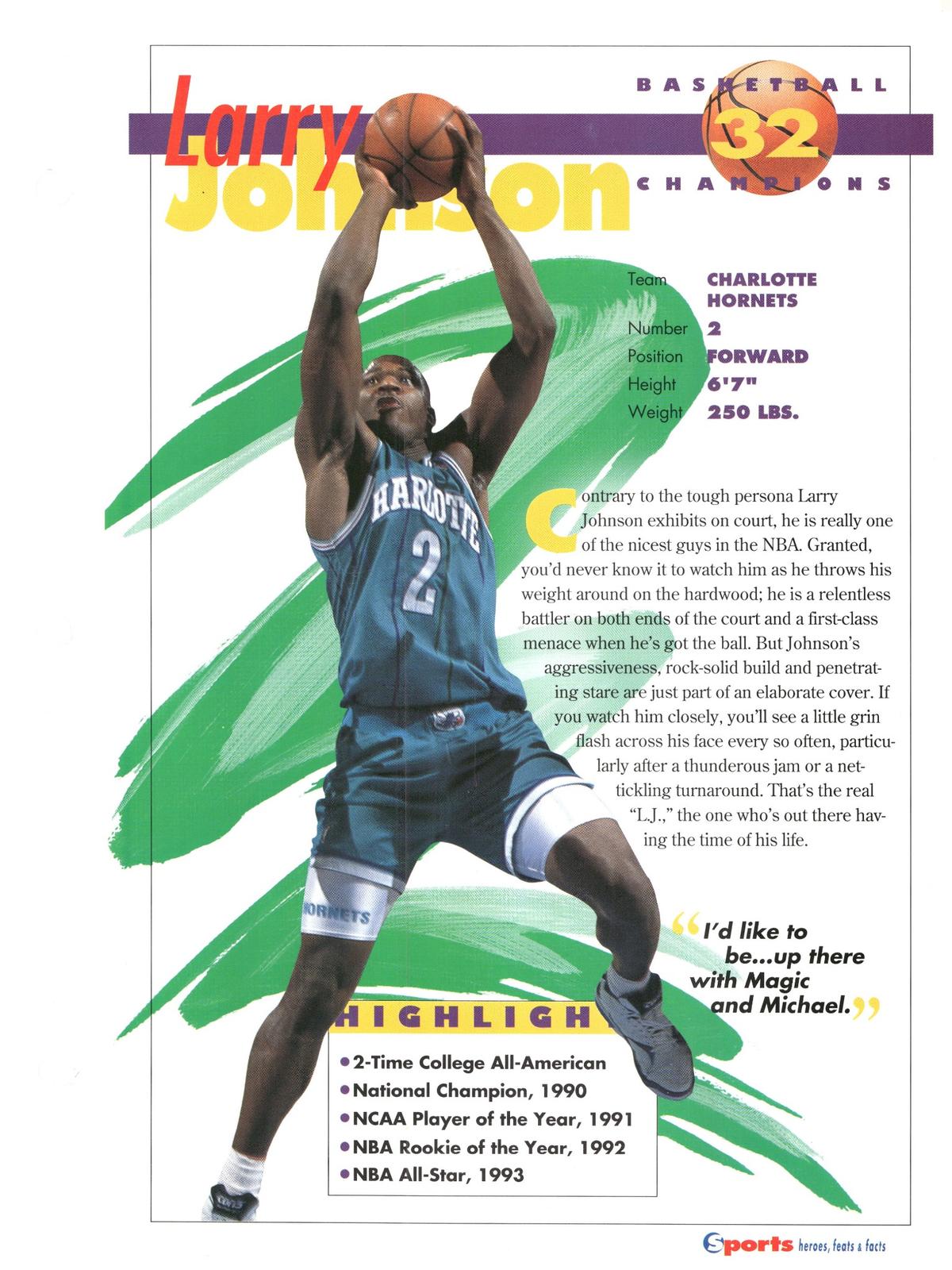 1996 Sports Heroes, Feats & Facts # Larry Johnson