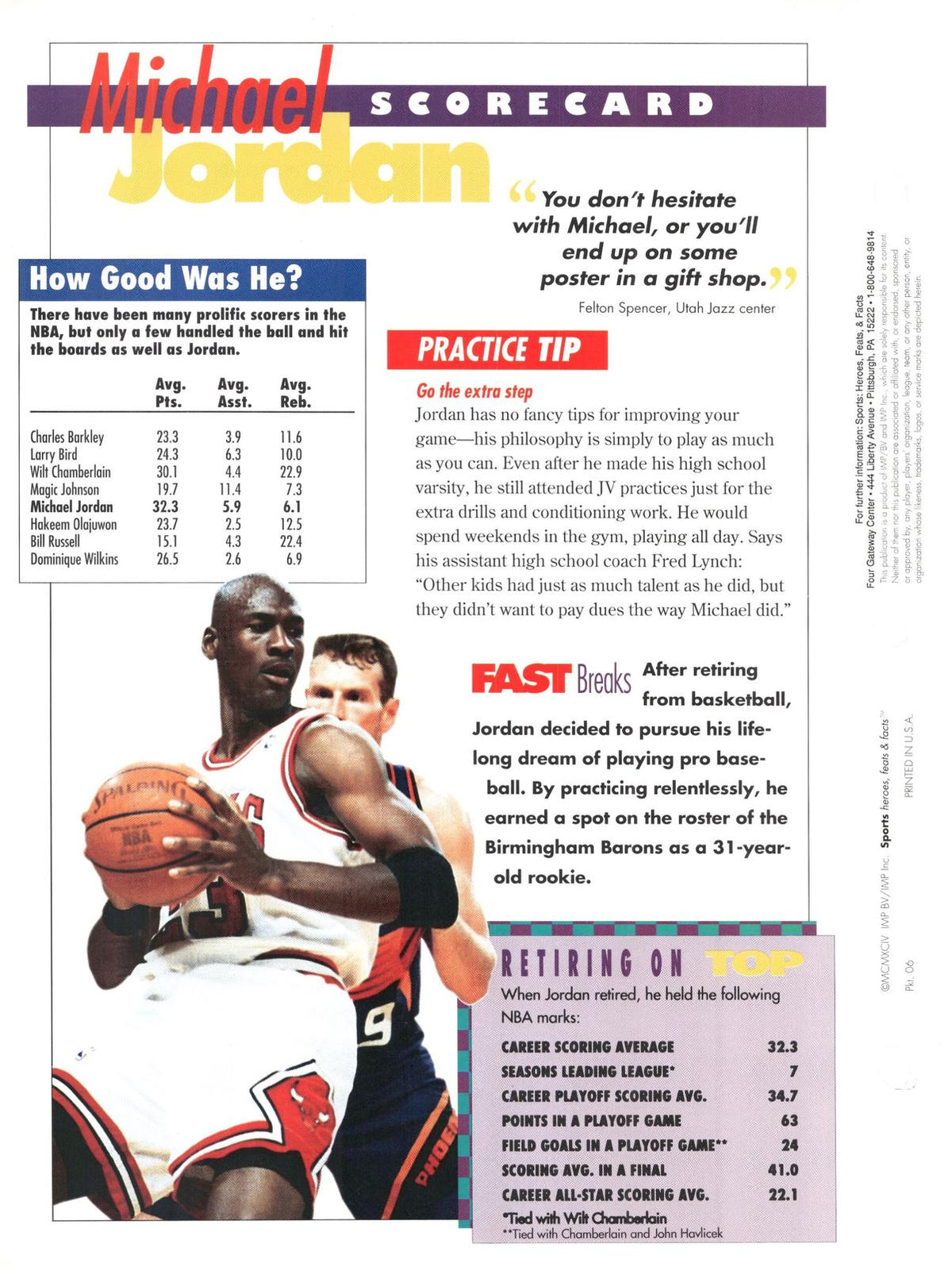 1996 Sports Heroes, Feats & Facts #
