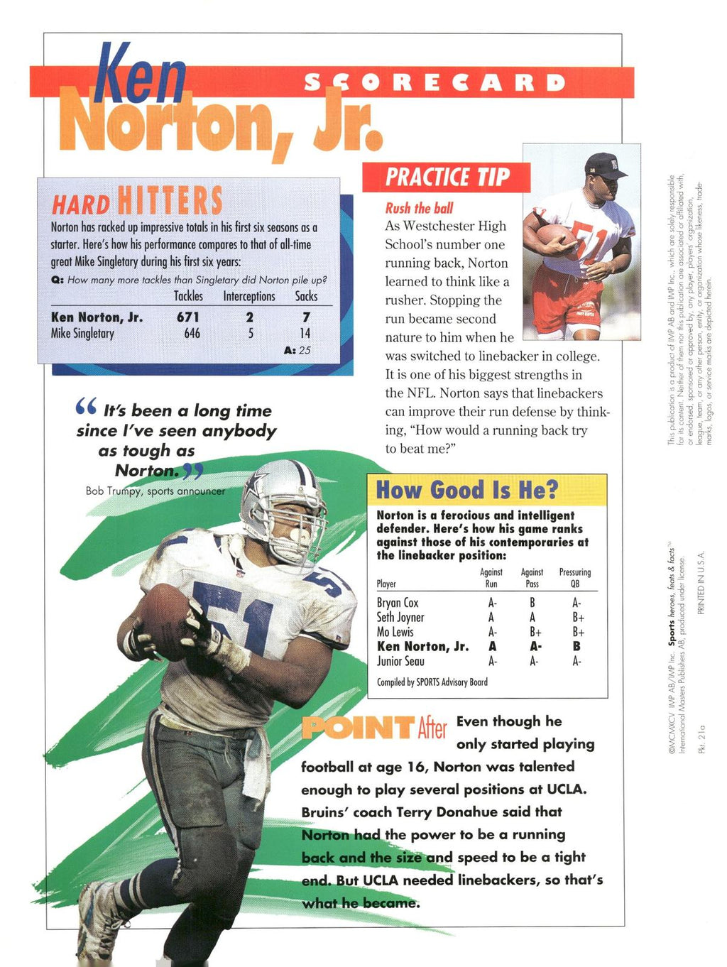 1996 Sports Heroes, Feats & Facts # Ken Norton Jr