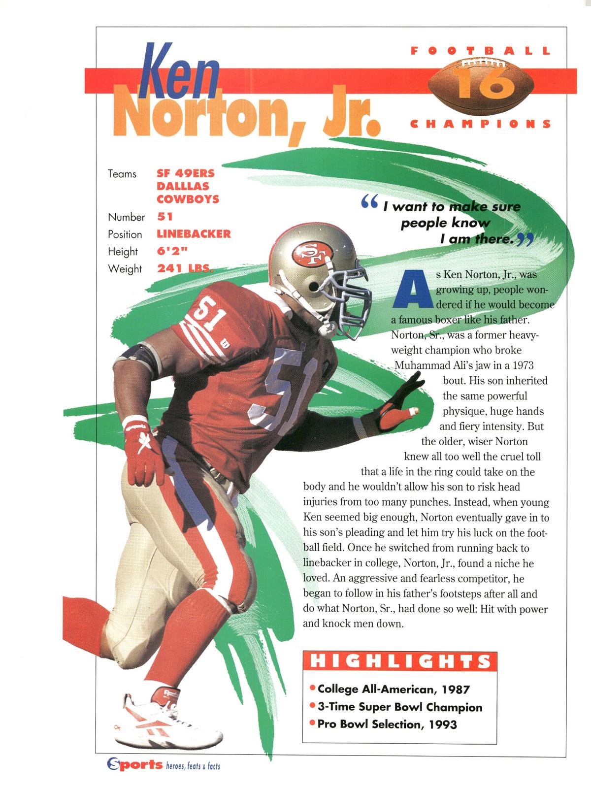 1996 Sports Heroes, Feats & Facts # Ken Norton Jr