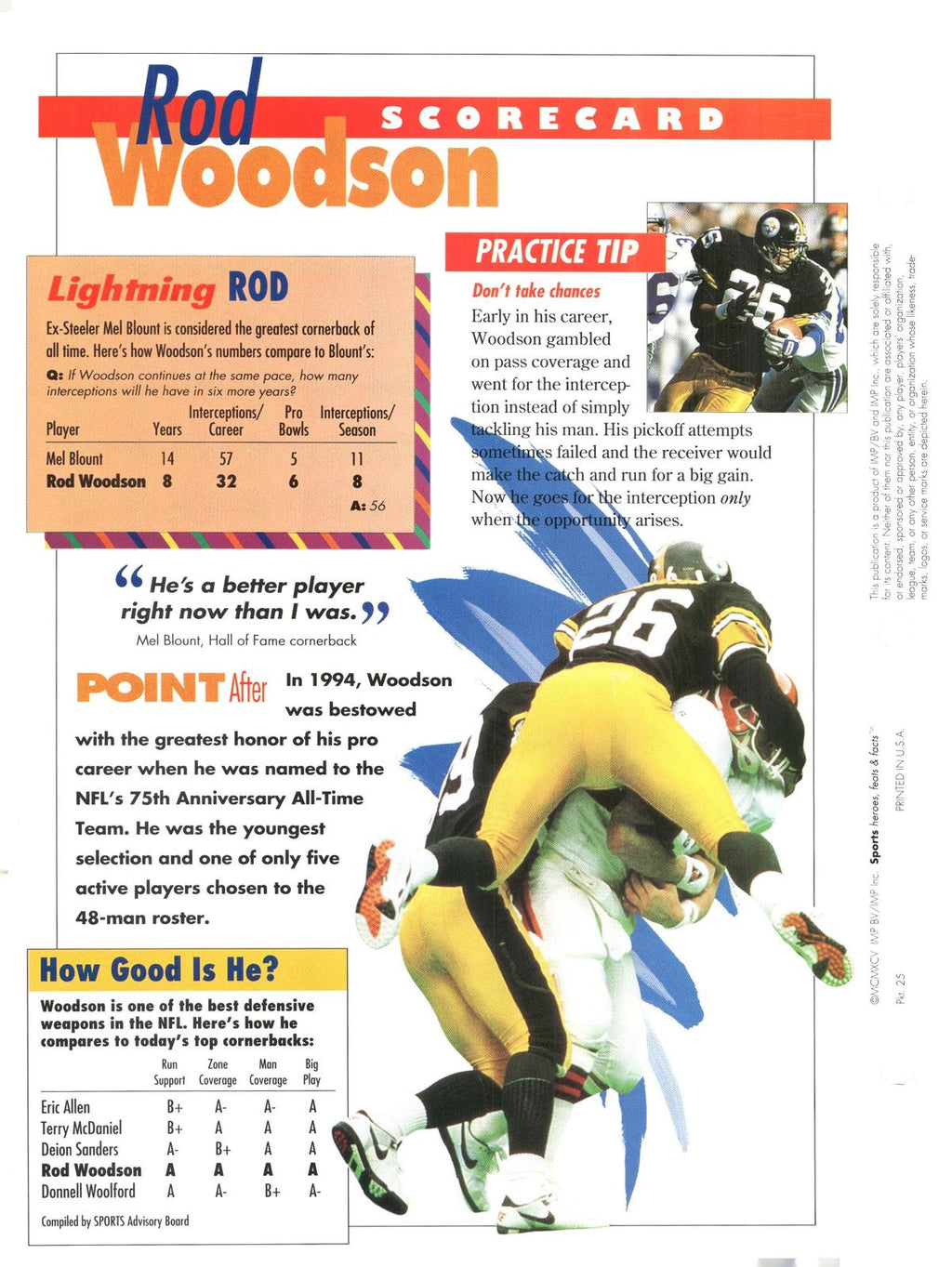 1996 Sports Heroes, Feats & Facts # Rod Woodson