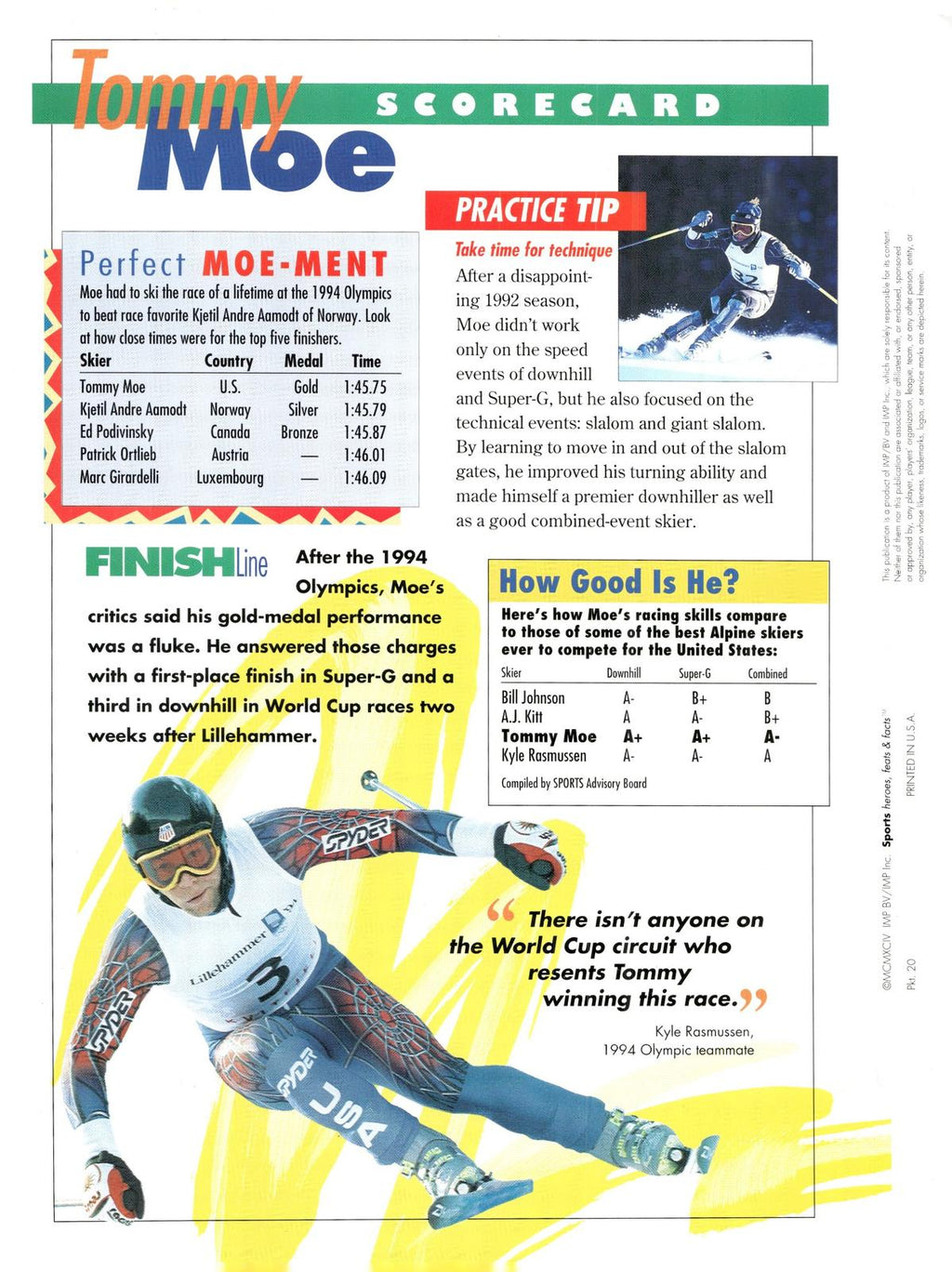 1996 Sports Heroes, Feats & Facts # Tommy Moe