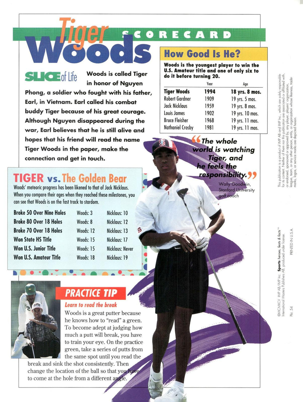 1996 Sports Heroes, Feats & Facts # Tiger Woods