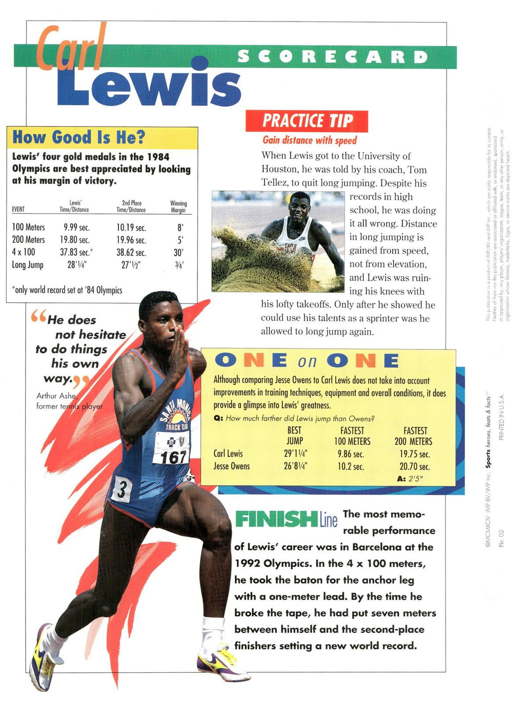 1996 Sports Heroes, Feats & Facts # Carl Lewis