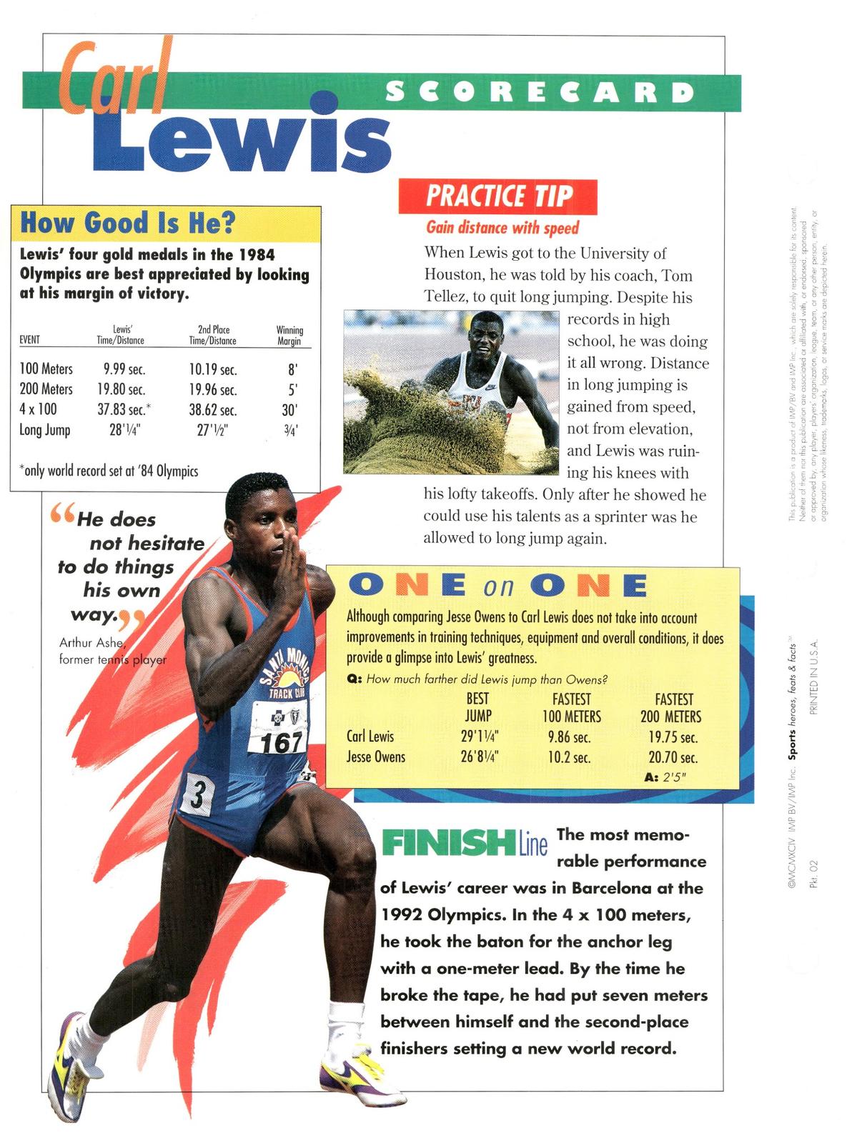 1996 Sports Heroes, Feats & Facts # Carl Lewis