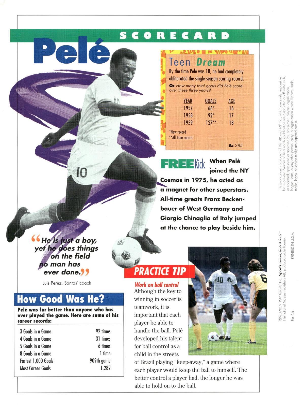 1996 Sports Heroes, Feats & Facts # Pele