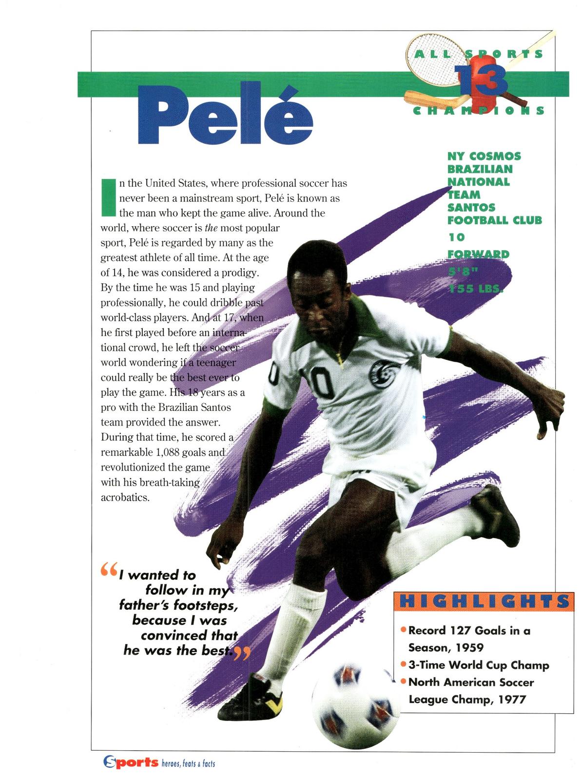 1996 Sports Heroes, Feats & Facts # Pele