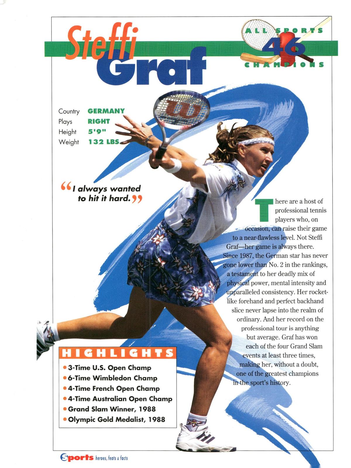 1996 Sports Heroes, Feats & Facts # Steffi Graf
