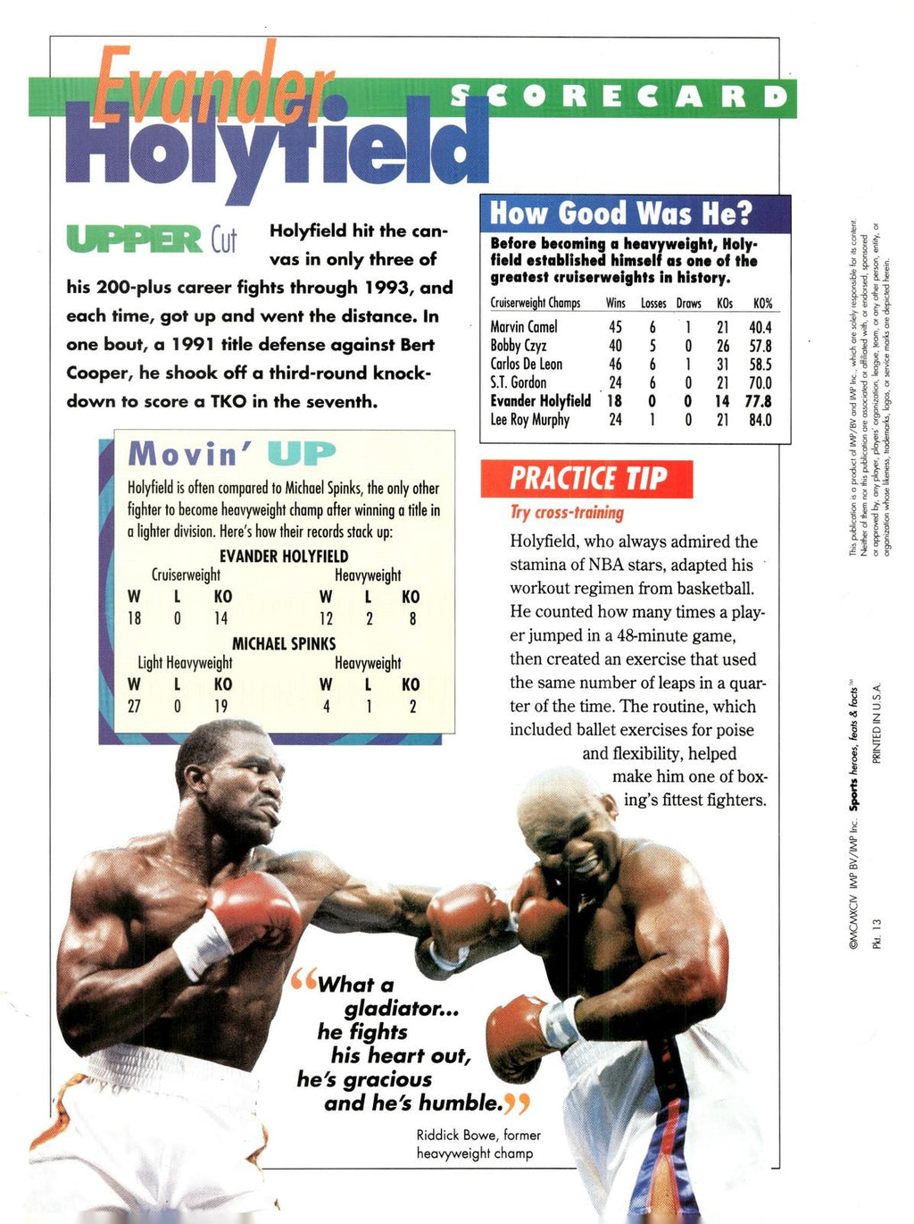 1996 Sports Heroes, Feats & Facts # Evander Holyfield