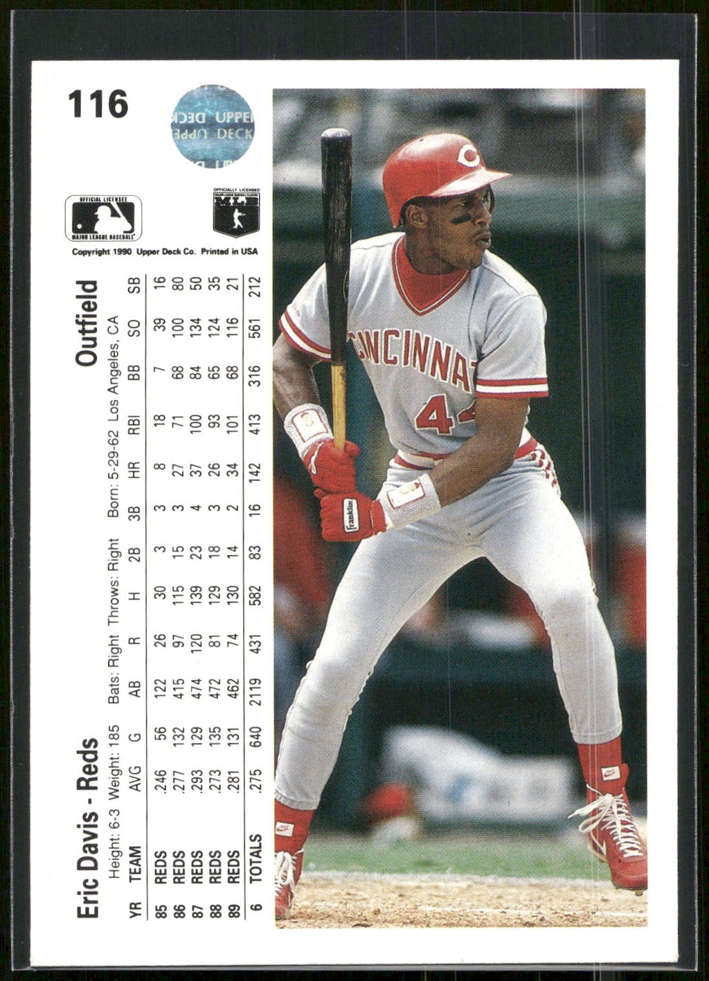 1990 Upper Deck #116b Eric Davis