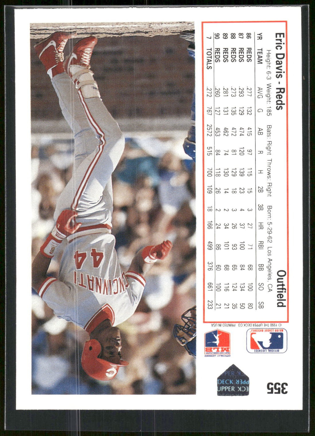1991 Upper Deck #355b Eric Davis